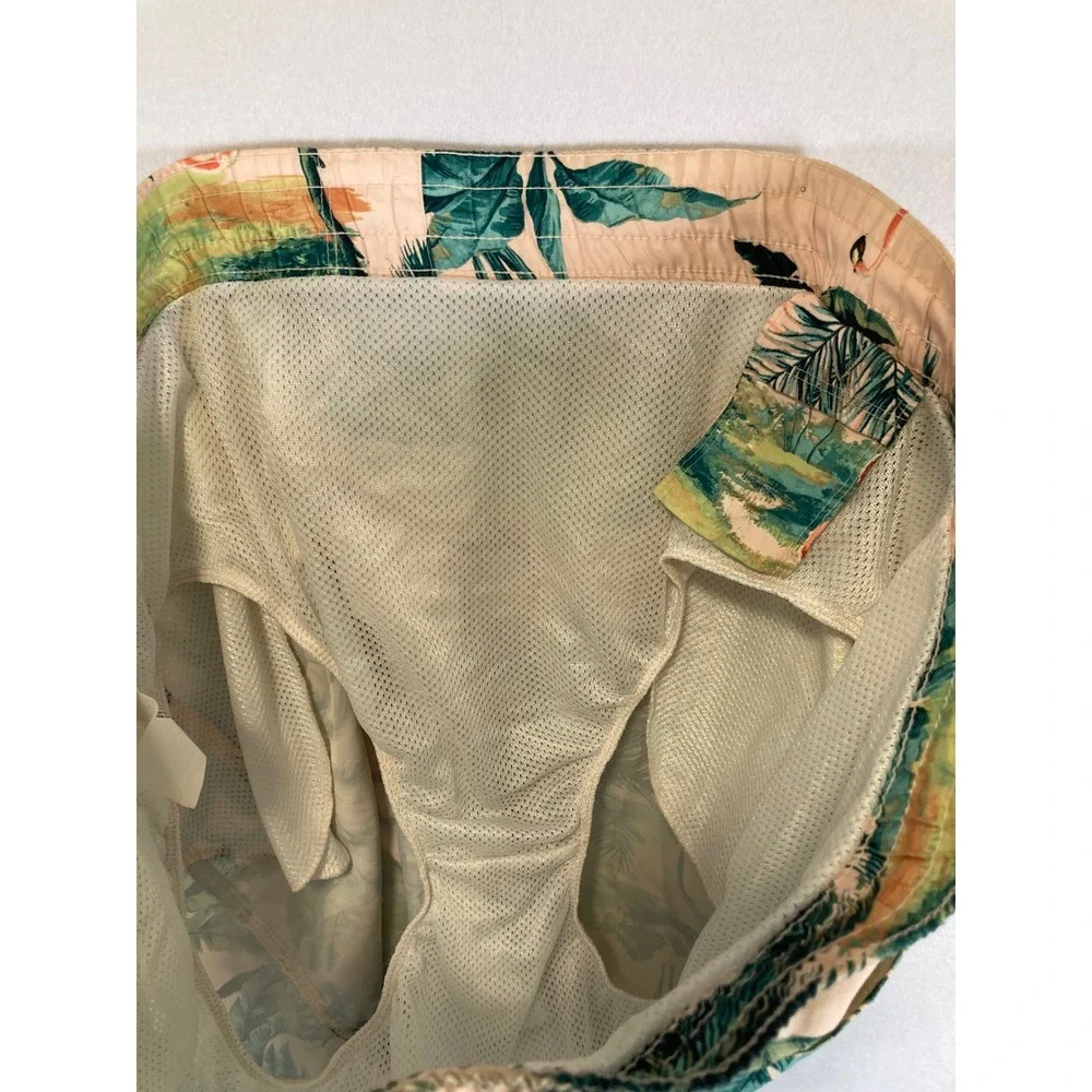 Tropical Flamingo Old Navy Mens 2XL Peach Pink Palm Tree‎ Swim Trunks 674325-05